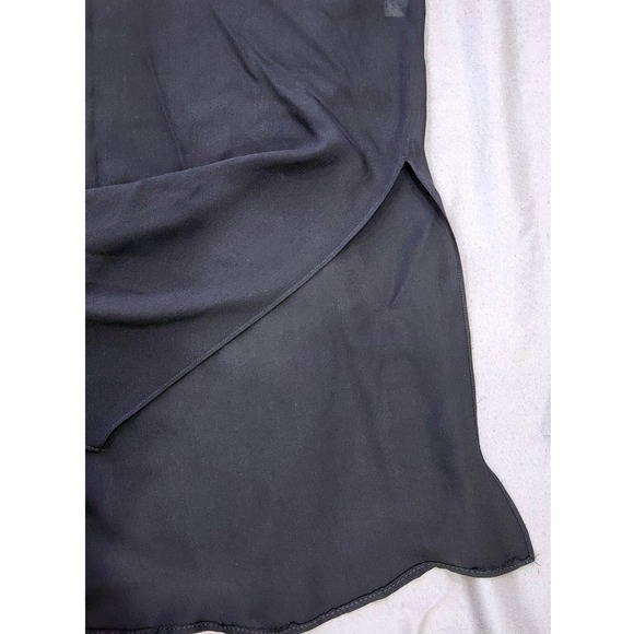 Eileen Fisher Black Silk Georgette Beaded Neckline Poncho Tunic Top Womens sz L - Picture 5 of 9